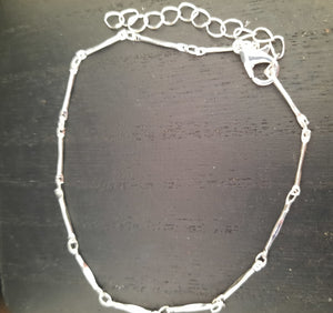Silver Barr Anklet