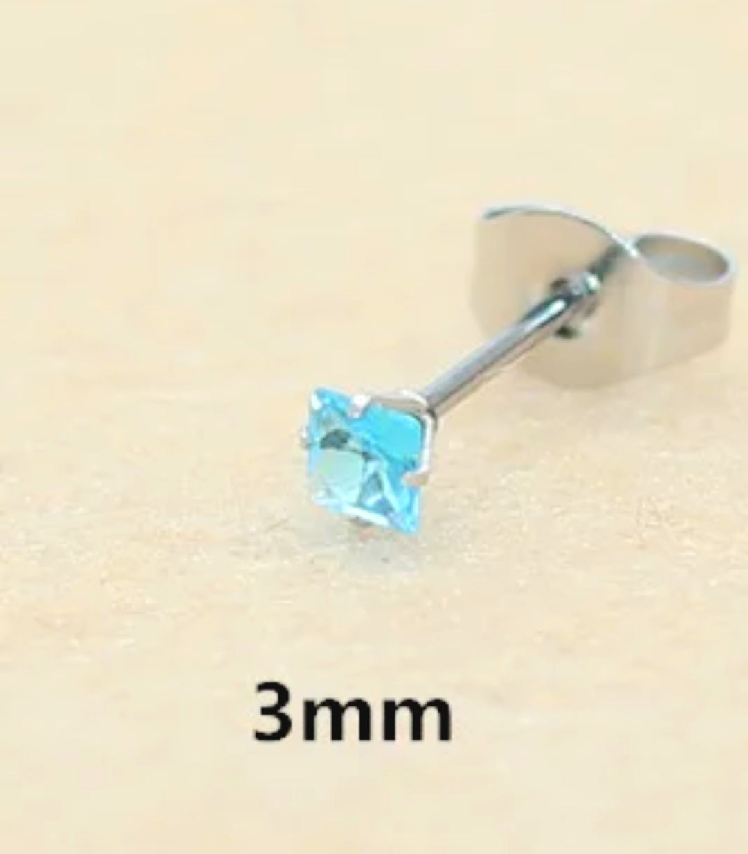 Ocean Blue 3mm Stud