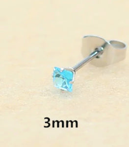 Ocean Blue 3mm Stud