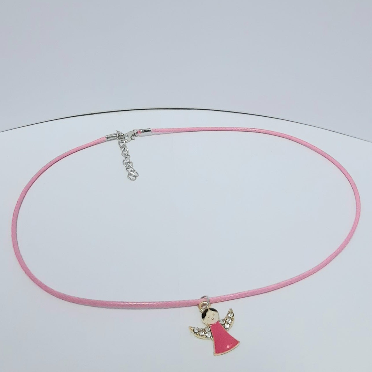 Pink Angel Rope Necklace
