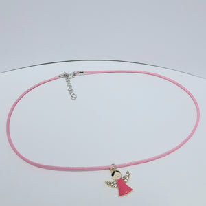 Pink Angel Rope Necklace