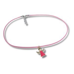 Pink Angel Rope Necklace